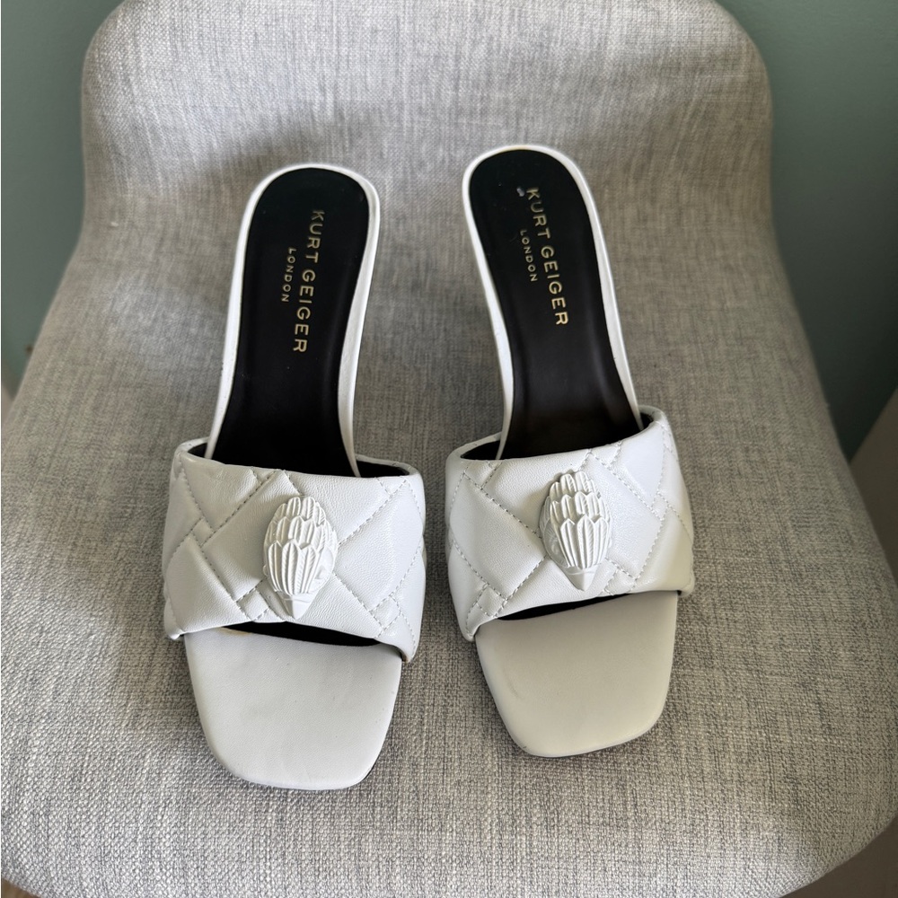 Kurt Geiger White Quilted Women's Slides